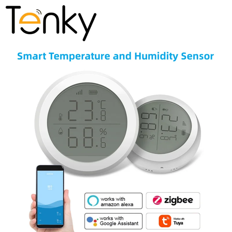 

Tenky Tuya ZigBee Smart Temperature Humidity Sensor Hygrometer Thermometer Detector Smartlife Remote Control Alexa Google Home