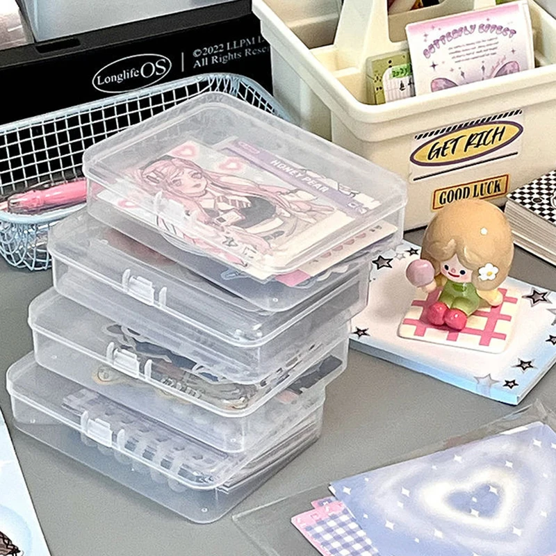 Новый прозрачный пластиковый ящик для хранения фотокарт маленькая коробка карт