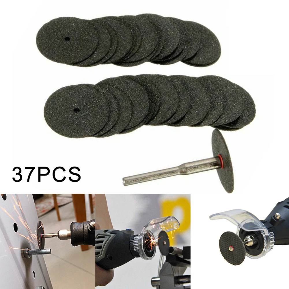 

36pcs Resin Cutting Disc Grinding Wheel Abrasive Cutting Discs 24mm Saw Blade With Connecting Rod For Dremel Rotary Tool Parts