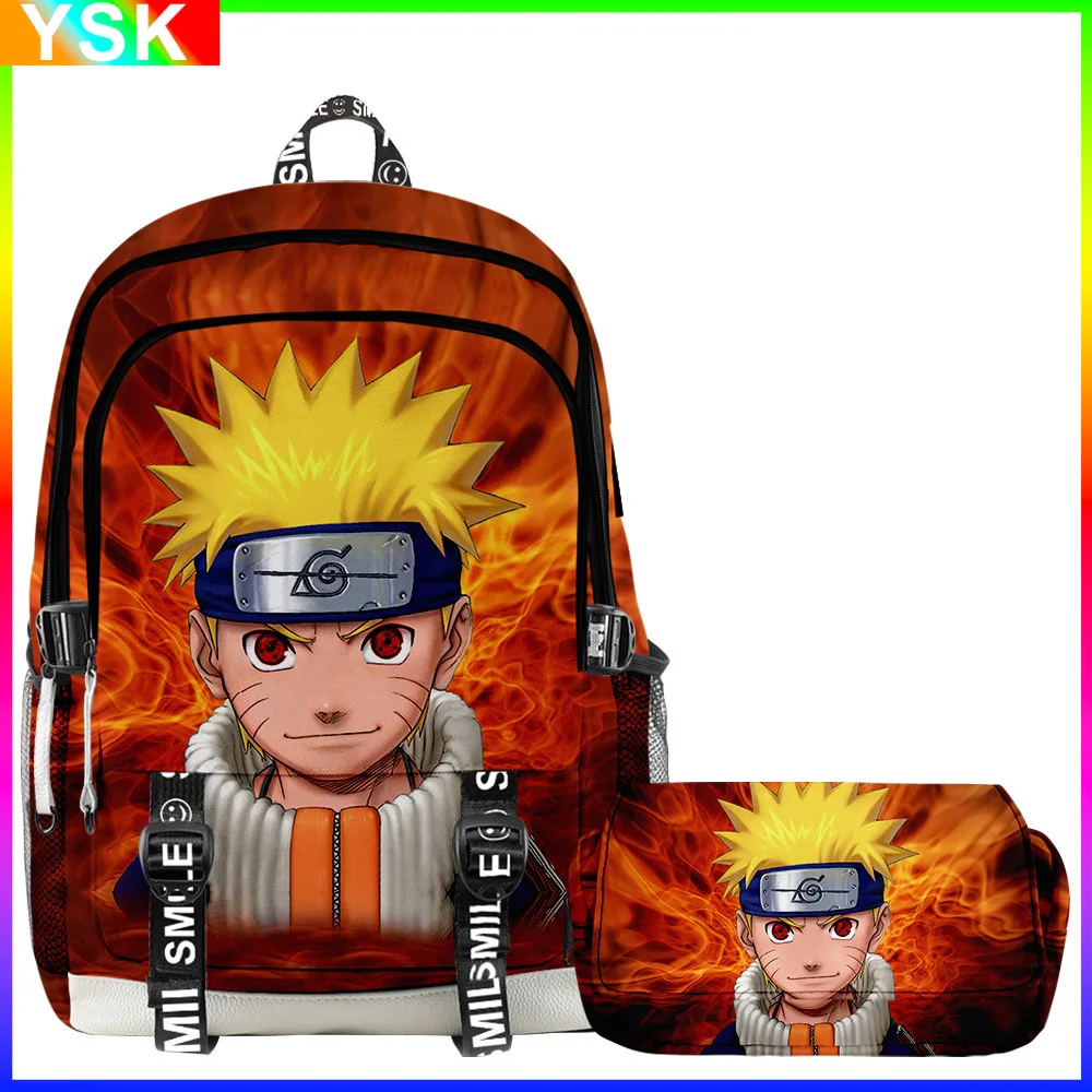 

3D Suit Backpack Naruto Character Peripheral Large-capacity Backpack Suit Backpack + Double-layer Pencil Bag Two-piece Suit