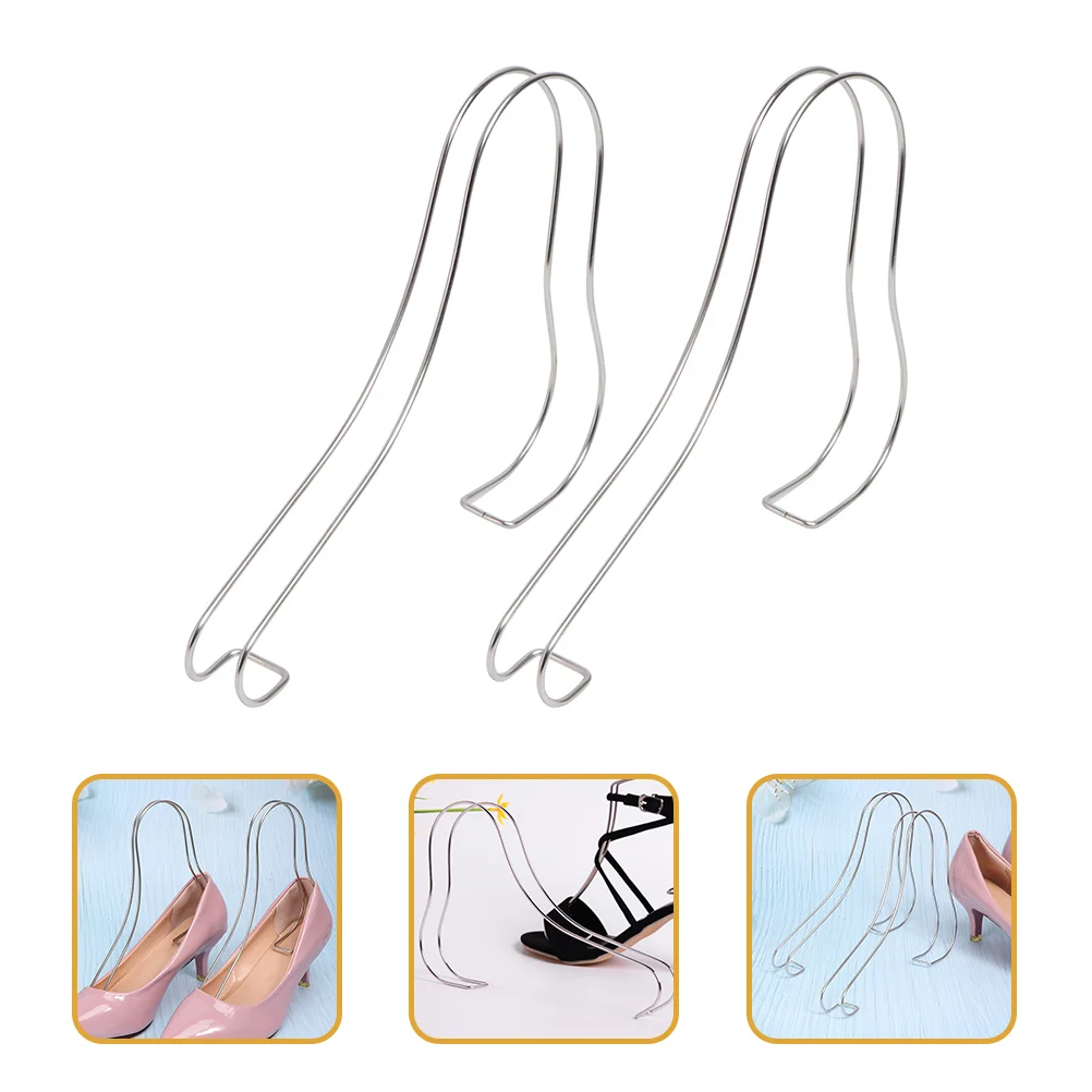 

2 Pcs Racks Shoe Display Holder Stainless Shoe Stands Sandal Display Stand Shoe Organizers Shoe Display Rack Shop Supermarket