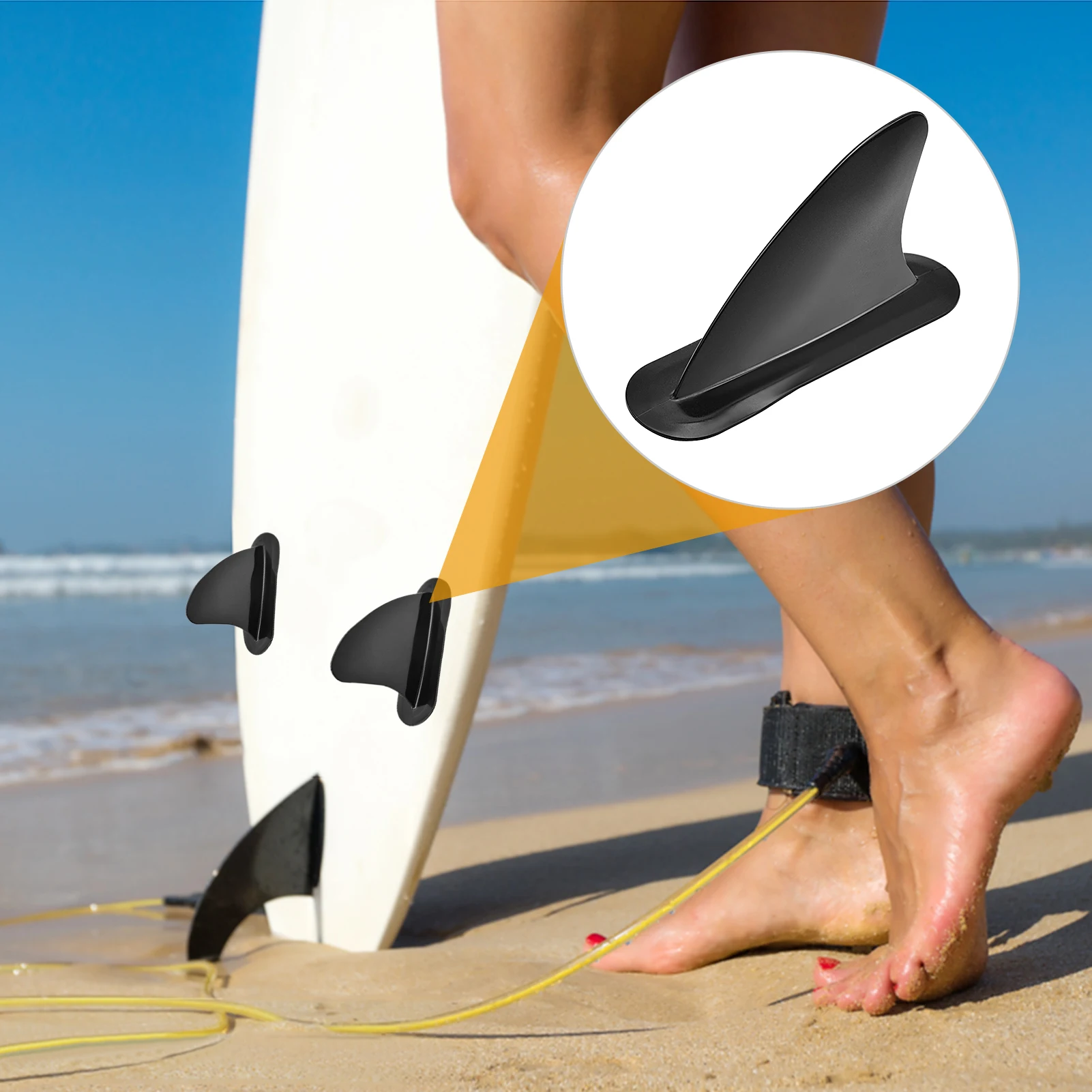 

Съемный боковой плавник с основанием для длинной доски для серфинга