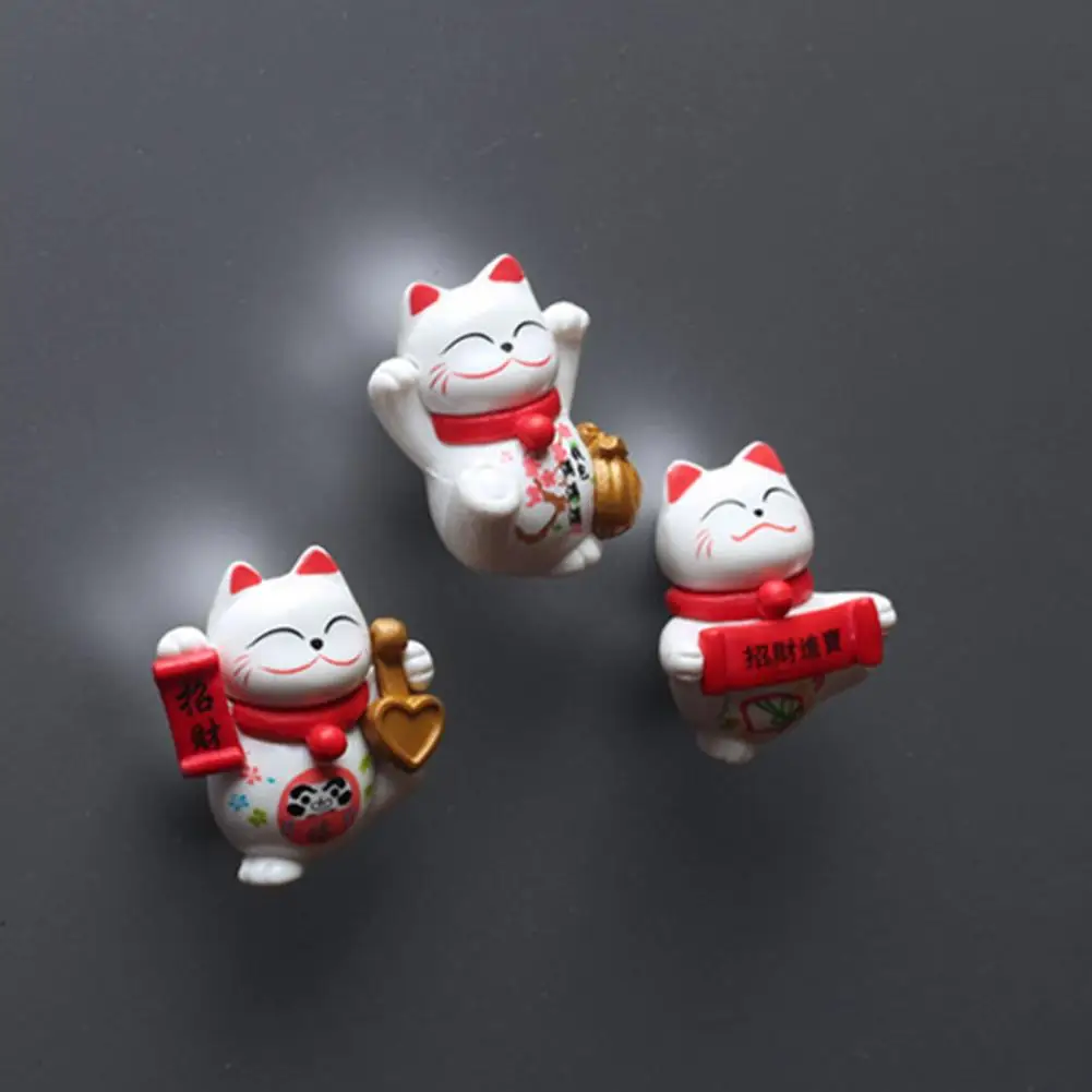 

8Pcs Cute Magnetic 3D Lucky Cat Refrigerator Ornaments Fridge Magnetic Decors Exquisite Decorative