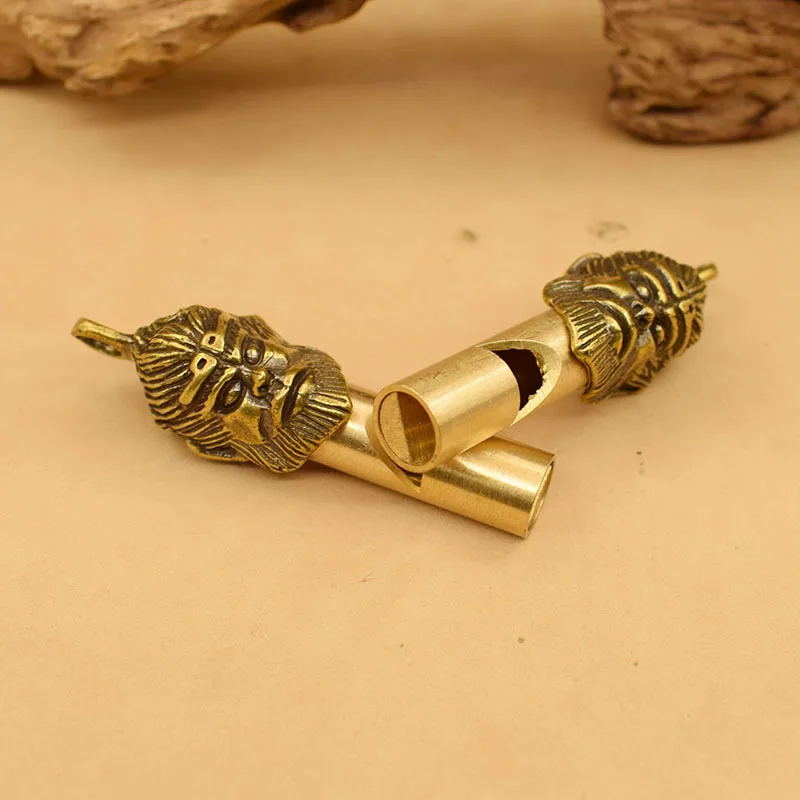 Pure copper retro Dasheng whistle outdoor multi-functional referee keychain pendant wild survival children gift