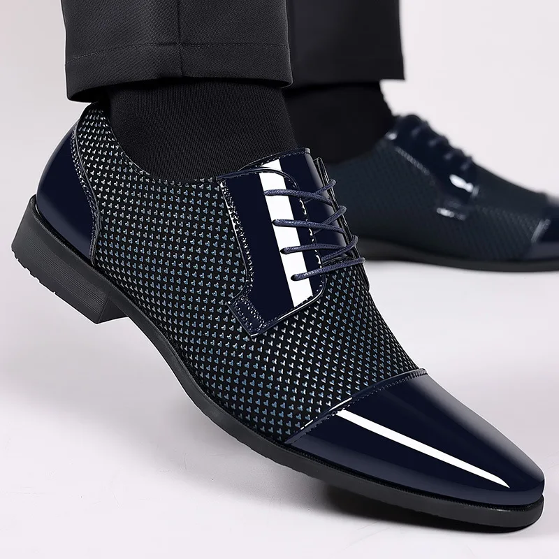 

Туфли-оксфорды мужские классические, лакированная кожа, на шнуровке, формальные, для свадьбы/Вечеринки