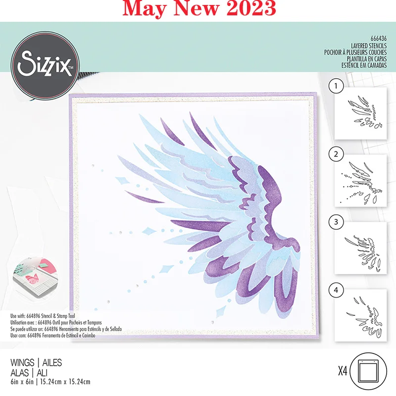

Wings 2023 New Stencil Scrapbooking Album Decoration Craft For Paper Photo Diy Greeting Card