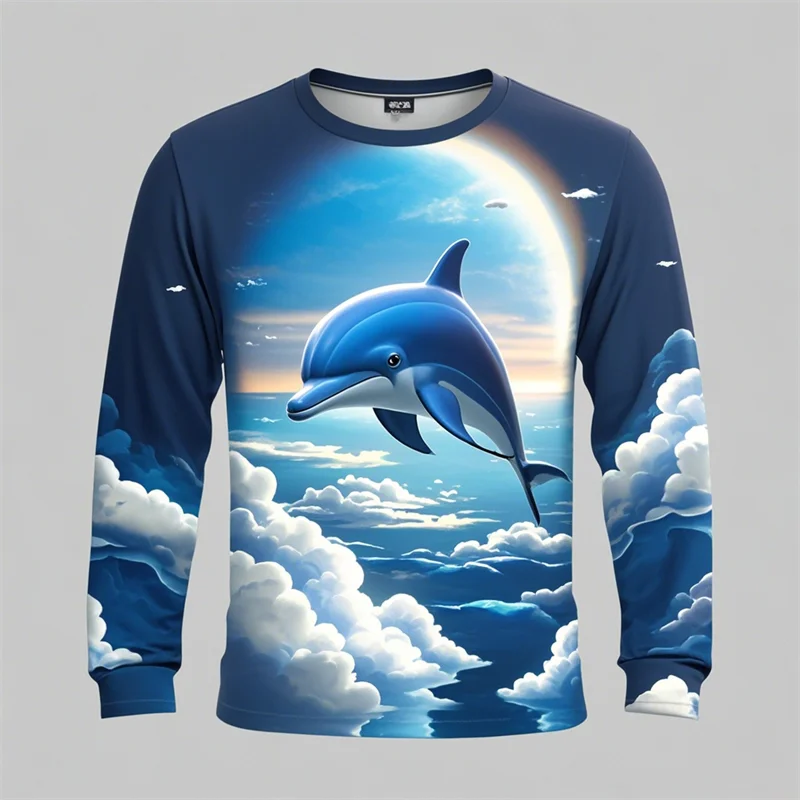 3D-печать новейшая повседневная мужская футболка с круглым вырезом и длинными