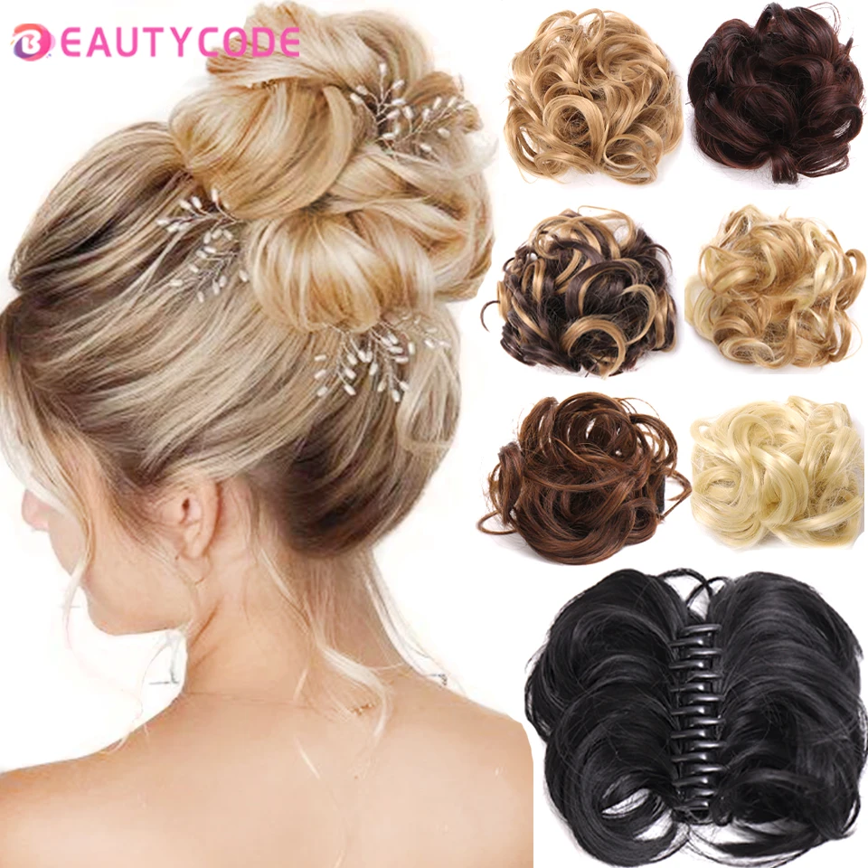 

BEAUTYCODE Synthetic LARGE Comb Clip In Curly Hair Extension Chignon Hair Pieces Women Updo Cover Hairpiece Extension Hair Bun
