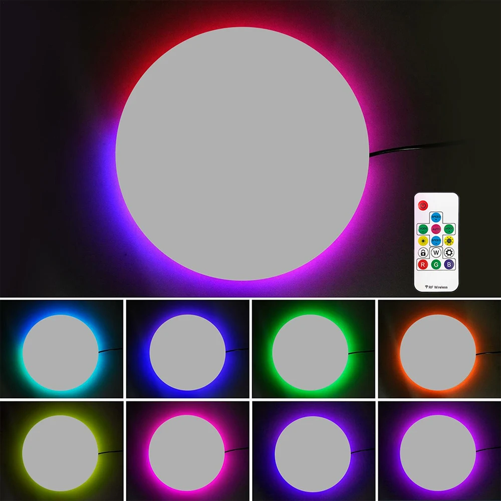 

Современный RGB светодиодный настенный светильник, настенные лампы для спальни, крыльца, гостиной, круглый светильник с дистанционным управ...