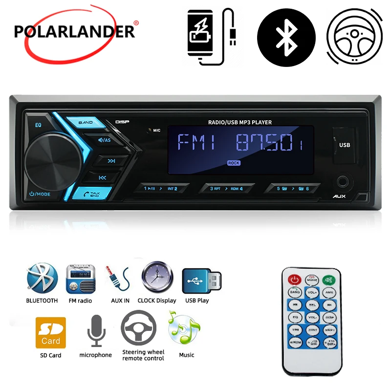 

Car Bluetooth MP3 Player Detachable Panel 4*60W 3927 87.5-108MHz Car Stereo AUX Output/Input USB/SD Port Single-Spindle 12V