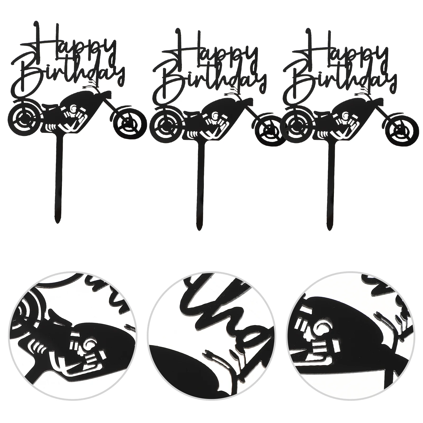 

Birthday Cake Insert Ornament Fruit Pick Party Supplies Vehicle Topper Decoration
