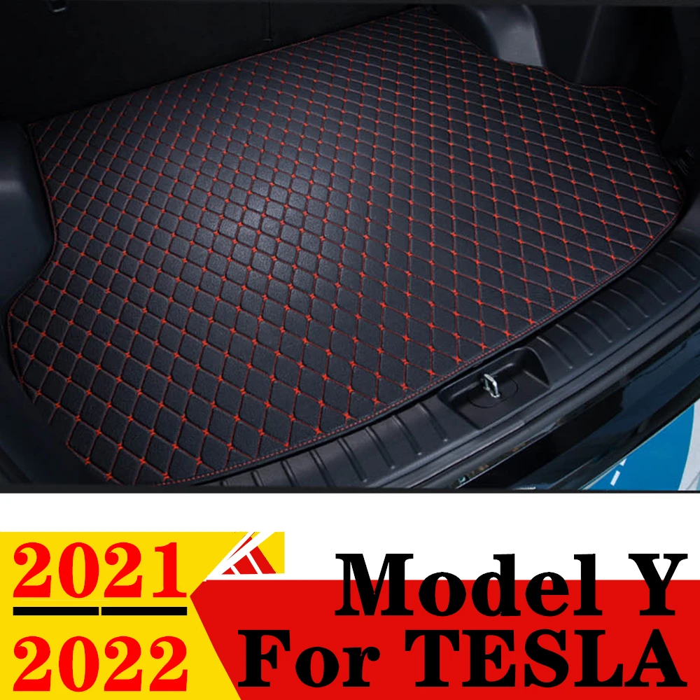

Коврик для багажника автомобиля Tesla Model Y 2021 22, любой погоды, XPE, плоский, боковой, задний, грузовой, коврик, подкладка, авто, задние части, багажник, коврик