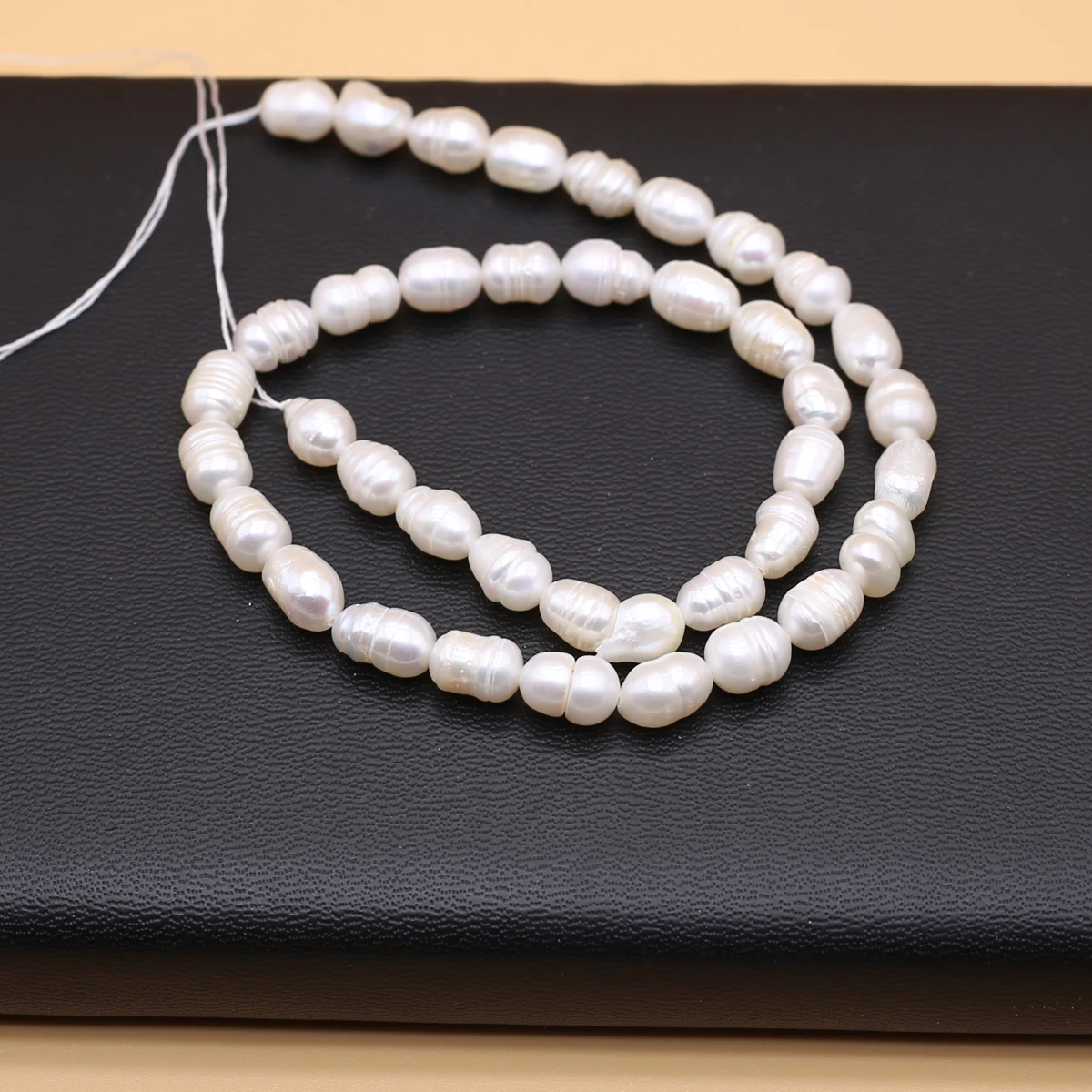 

Natural Freshwater Pearl Beaded Irregular Oval Shape Loose Isolation Beads for Jewelry Making Diy Bracelet Necklace Accessories