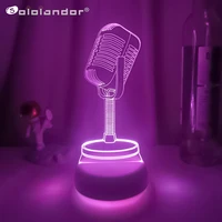 sololandor 3d microphone led touch sensor colorful nightlight for kids bedroom decorative lights cool gifts for child lamps desk