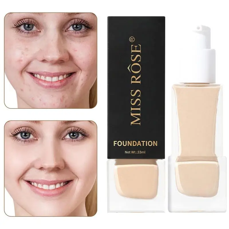 

Hd Liquid Coverage Foundation 33ml Healthy Skin Liquid Makeup Foundation Sunscreen Moisturizing Lightweight & Oil Control