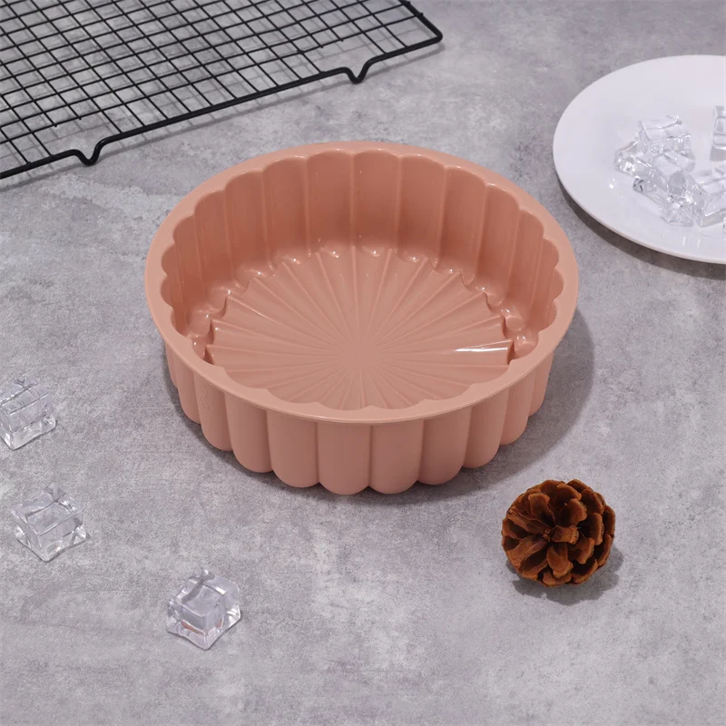 

8-дюймовая круглая силиконовая форма для торта, 2 стиля, силиконовая форма для выпечки, силиконовая форма для выпечки для кондитерского торта, силиконовая форма для торта «сделай сам»