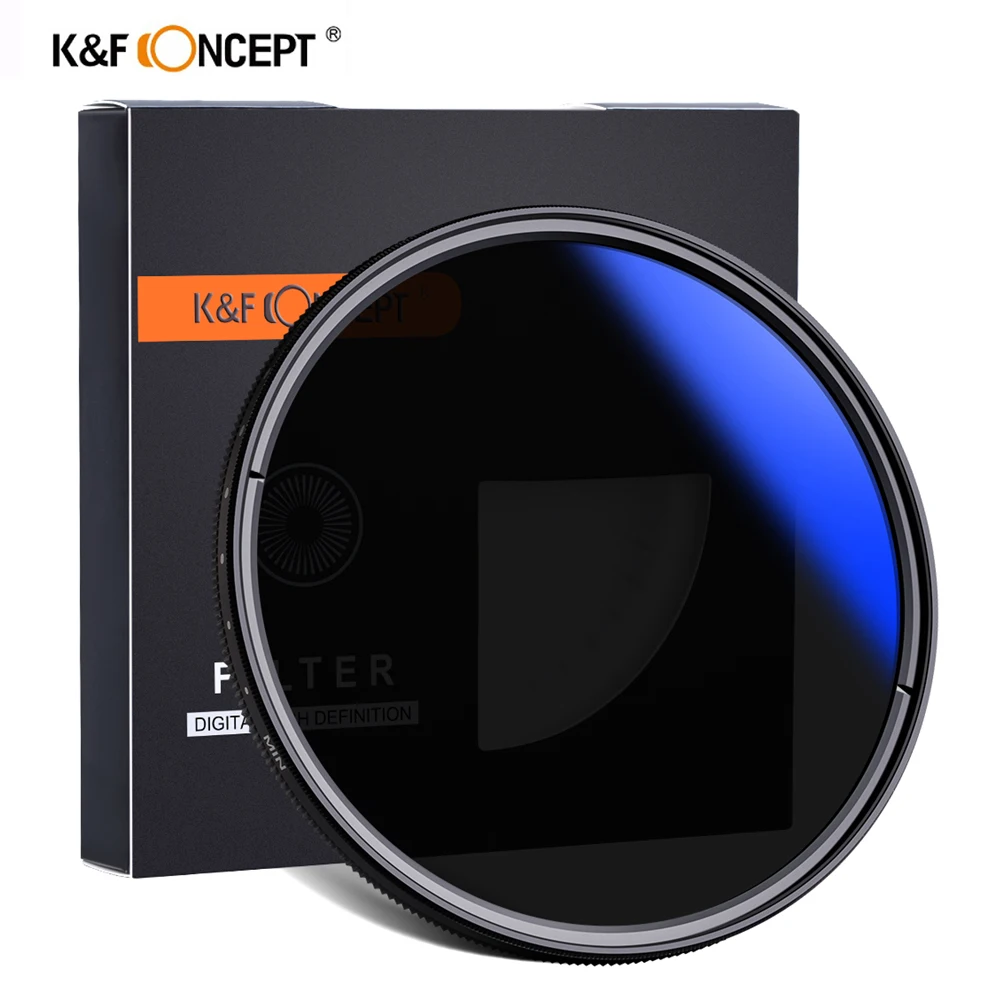 

K&F CONCEPT ND2-ND400 ND Filter 37/40.5/43/46/49/52/55/58/62/67/72/77/82mm Fader Neutral Density Variable Camera Lens Filter