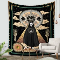Witchcraft Skull Wall Tapestry Room Dorm Decor Black White Wall Hanging Carpet Wall Art Home Decor Moon Bedroom Decor Tapestry