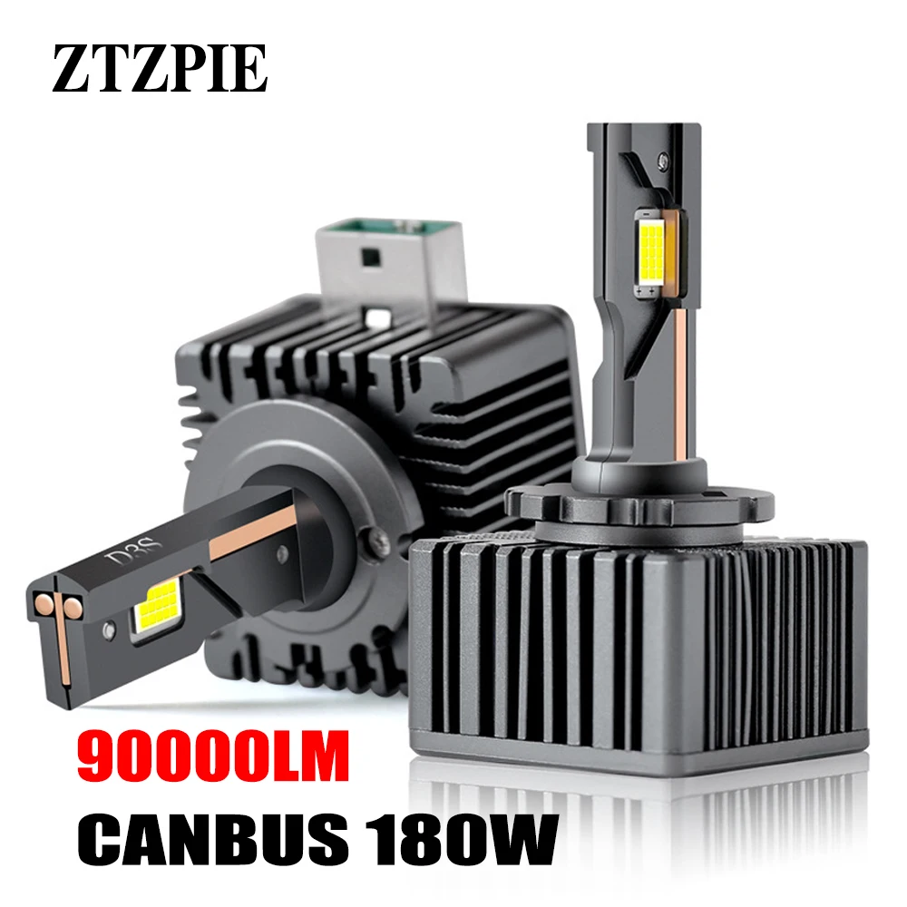 

ZTZPIE 6000K 90000LM D1S D2S D3S D4S D8S Copper Tube Led Headlight CSP 7035 Lamp Canbus Powerful Car Light Bulb 180W 2PCS