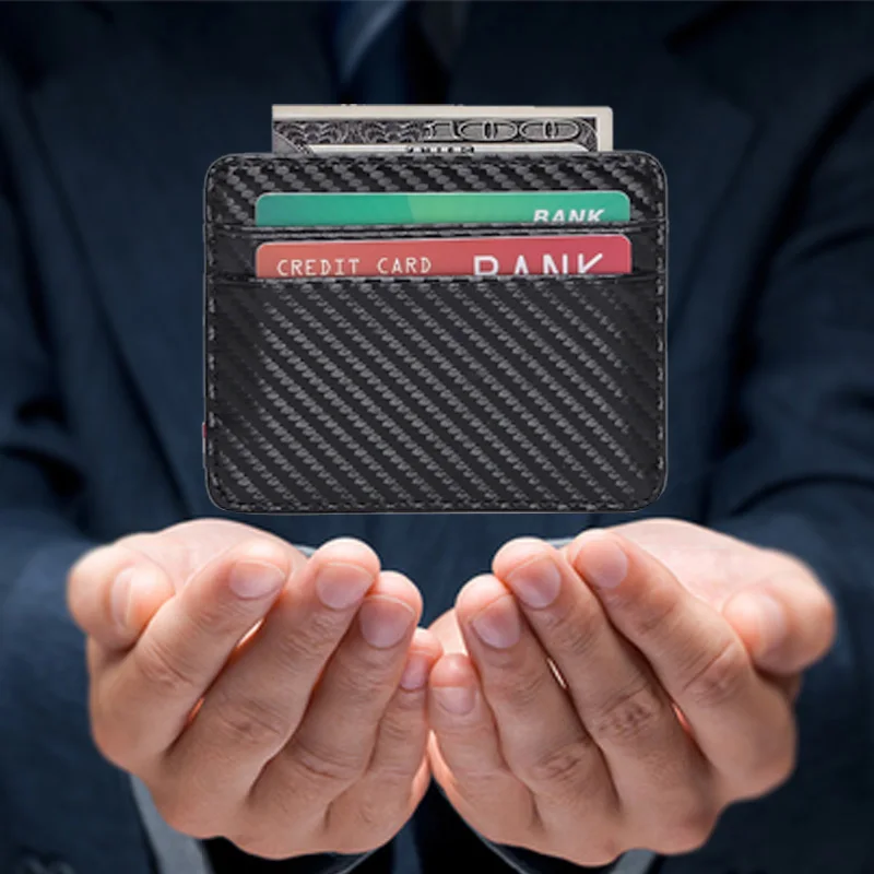 Мужской тонкий кошелек из углеродного волокна с Rfid-защитой мужской чехол для