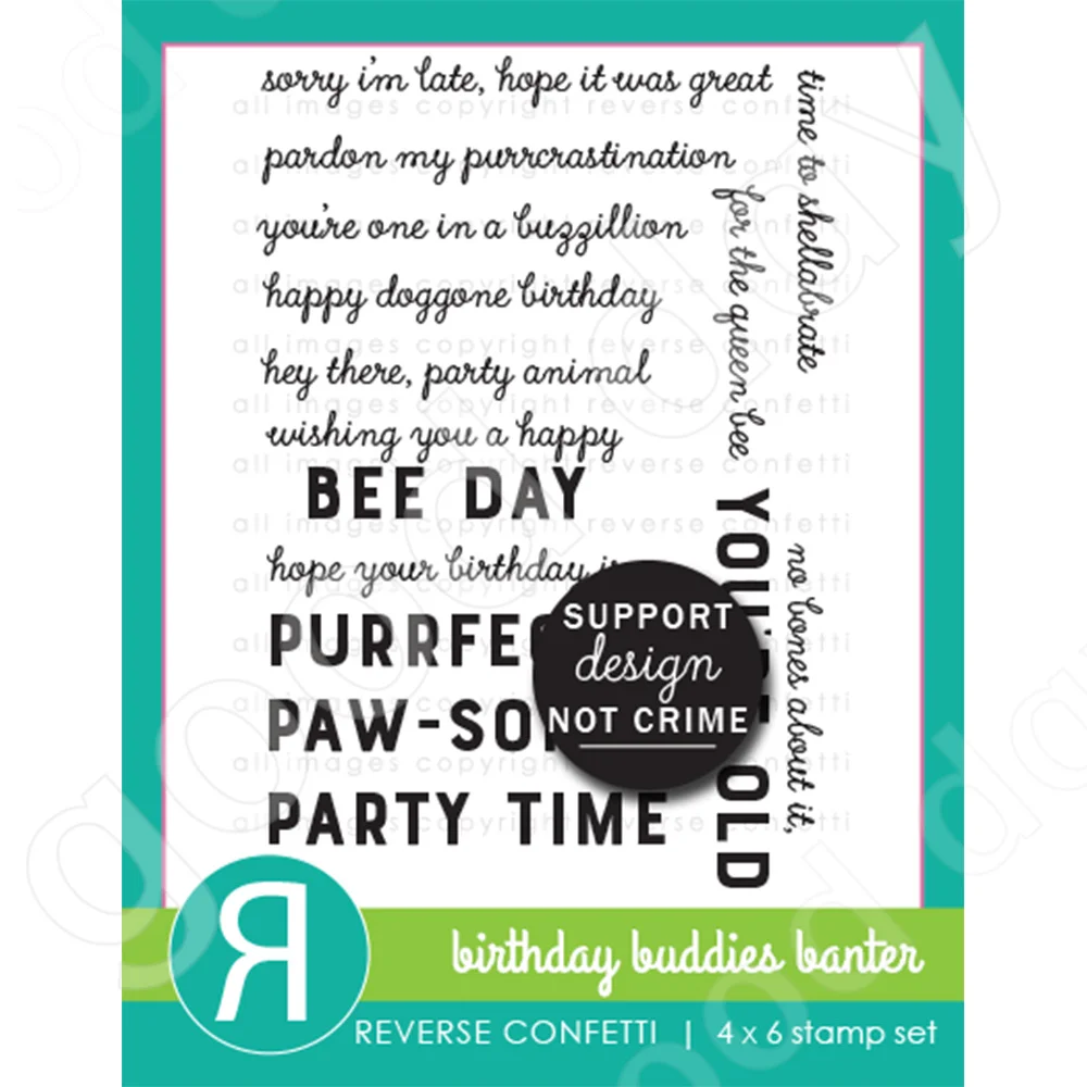 

2022 Arrival New Birthday Buddies Banter Stamps Scrapbook Used for Diary Decoration Template Diy Greeting Card Handmade