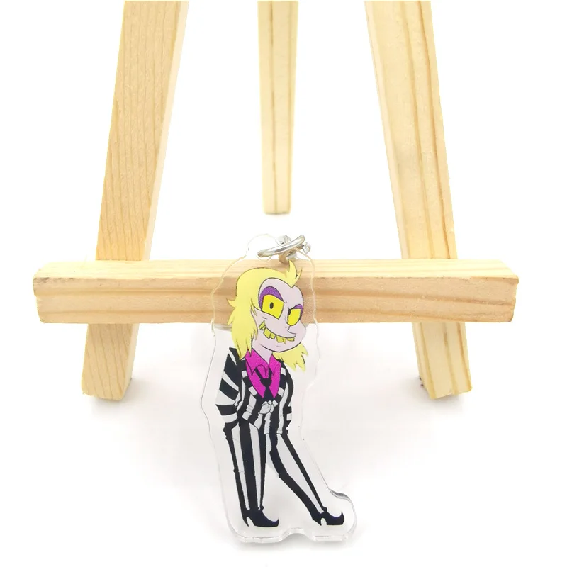 

Брелок для ключей с рисунком Тима Бёртона, ручной работы