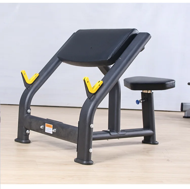 Фото Регулируемая скамья для бицепсов Custom Commercial Preacher Curl Bench: тренажер для изоляционной тренировки бицепсов сидя, стойка для сгибаний рук для домашнего спортзала №4