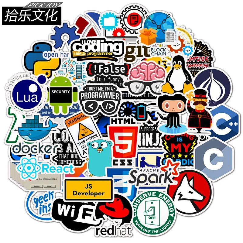 

10/30/50 programmer programming sticker sticker computer laptop skateboard refrigerator water cup waterproof graffiti sticker