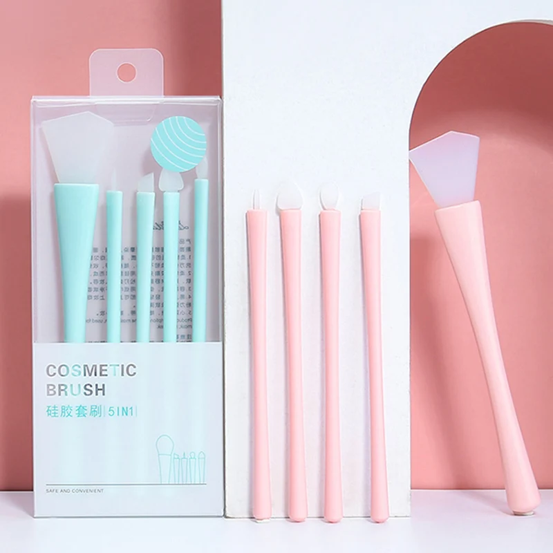 

5Pcs Silicone Face Mask Makeup Brushes Set Facial Care Applicator Easy Colored Silicone Eyeshdow Eyeliner Concealer Mask Brush