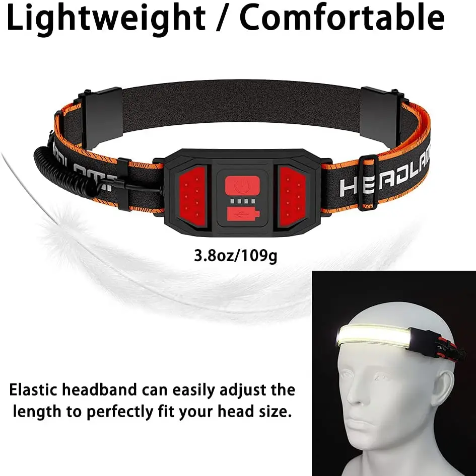 3 шт. перезаряжаемый налобный фонарь COB светодиодный со встроенной батареей