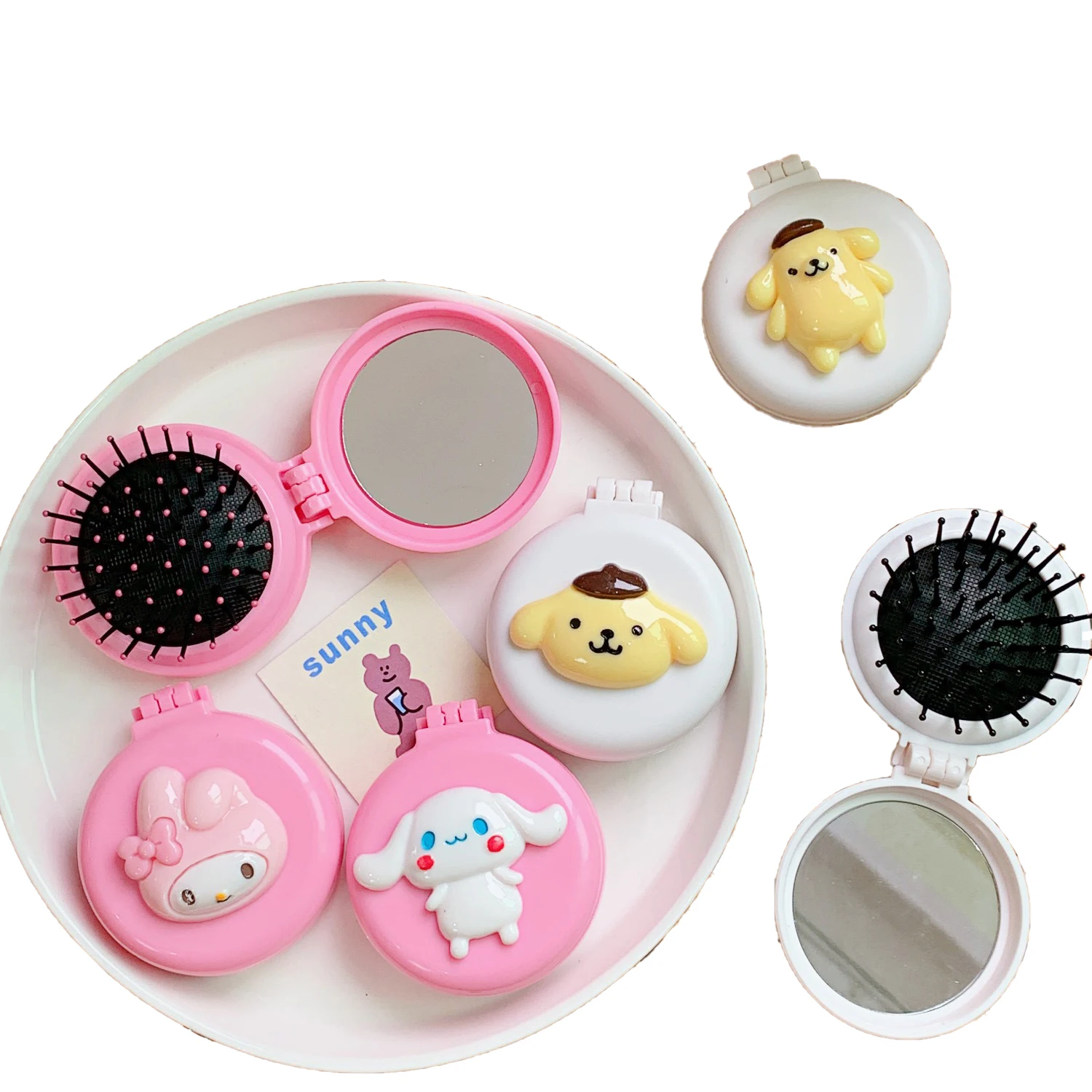 

Kawaii Mymelody Kuromi мультфильм девочка сердце воздушная Подушка Расческа Зеркало портативный Shunfa кудри массаж на воздушной подушке расческа Отпр...