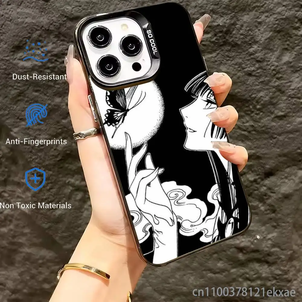 Фото Чехол для телефона X-XxxHOLiC Yuko Ichihara для iPhone 17, 16, 15, 14, 13, 12, 11, Pro, Max, Plus, мягкий, черный №3