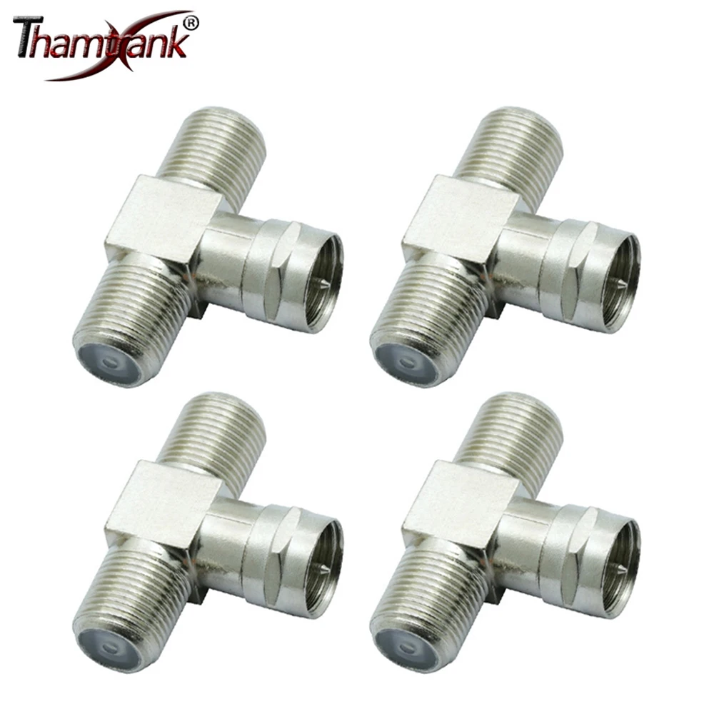 

10 шт./лот F Тип 1 штекер 2 штекер F штекер F к двойному разъему F гнездо T сплиттер 3-ходовой адаптер ТВ коаксиальный разъем антенны