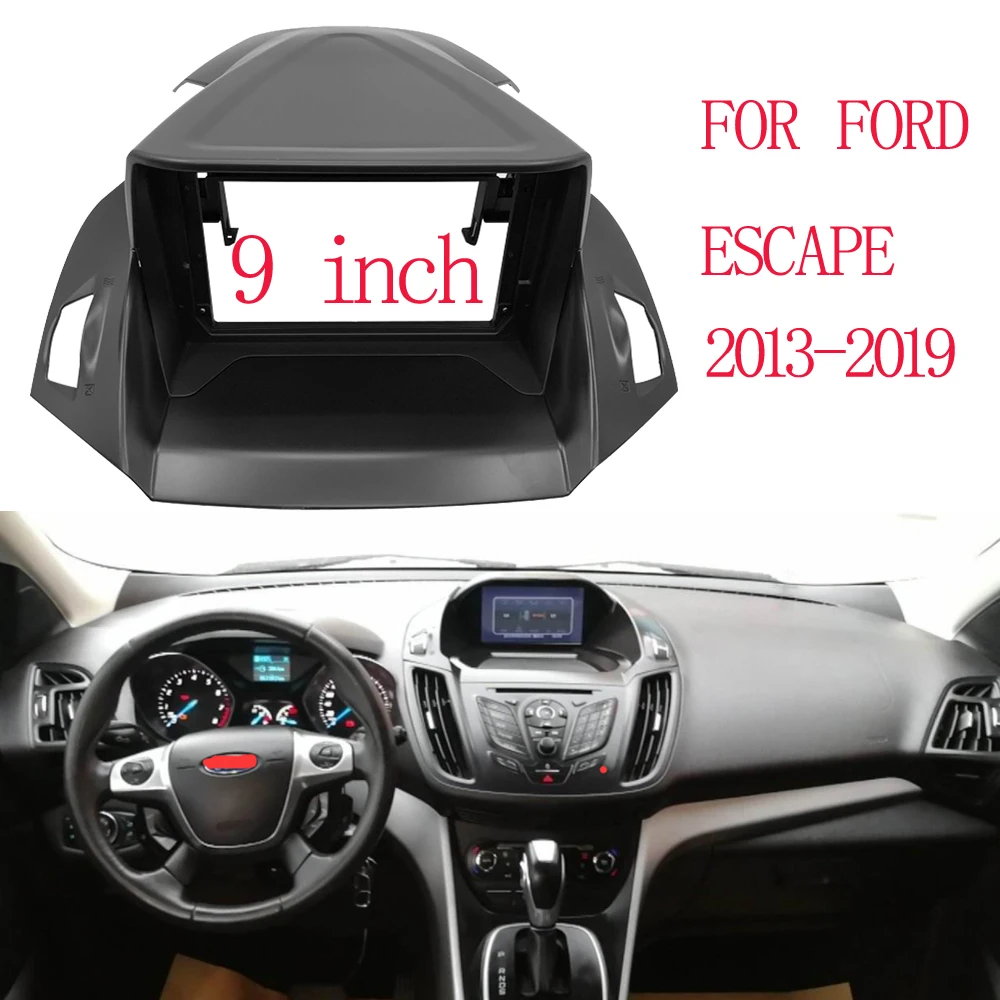 9 Polegada 2din carro fascia para ford escape 2013-2019 kuga painel de rádio traço montagem instalação duplo din carro dvd quadro instalar kit