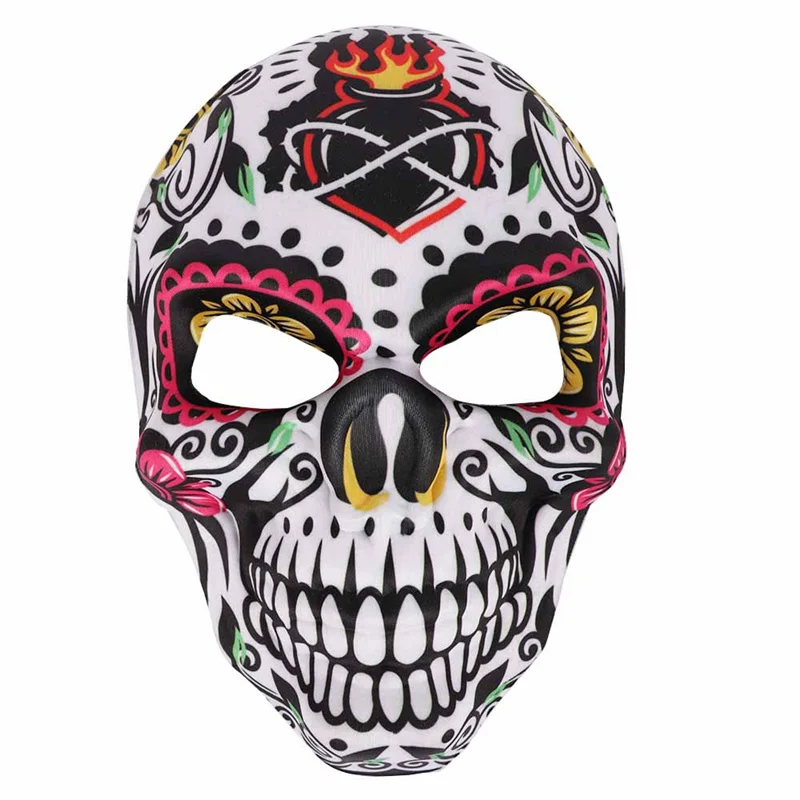 

Mexican Mexican Day of the Dead Ghost Skull Print Mask,Rave Party Masquerade Cosplay Prop Accessory,Halloween Party Cosplay
