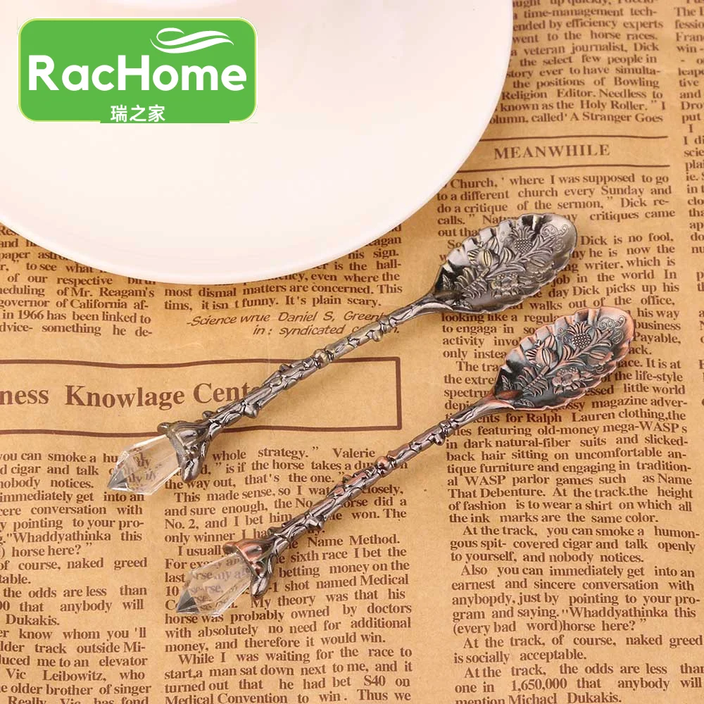 1 шт. винтажная кофейная ложка в Королевском Стиле резная Хрустальная чайная