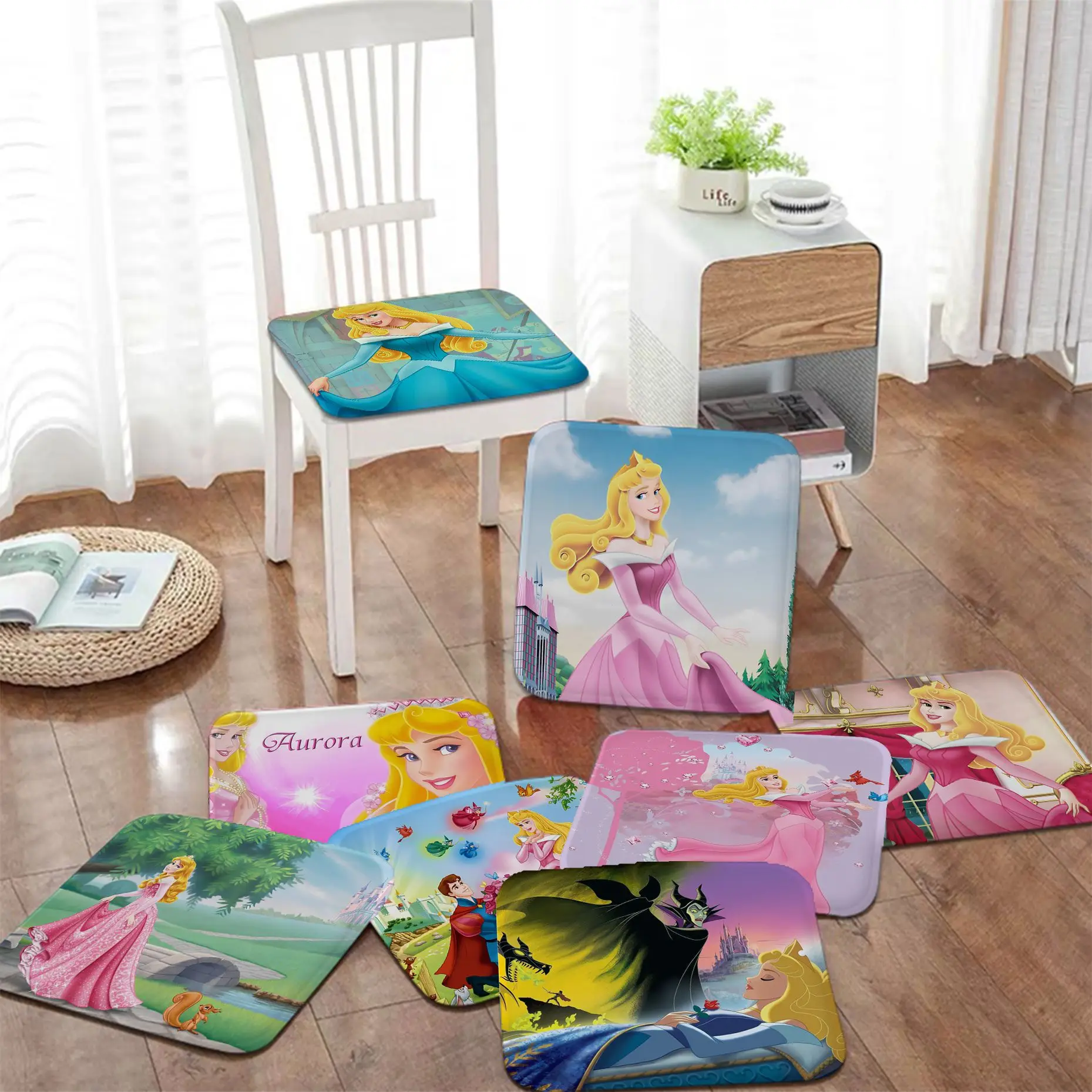 

Disney Girls Sleeping Beauty Aurora Modern Minimalist Style Fabric Cushion Living Room Sofa Stool Tatami Office Chair Cushions