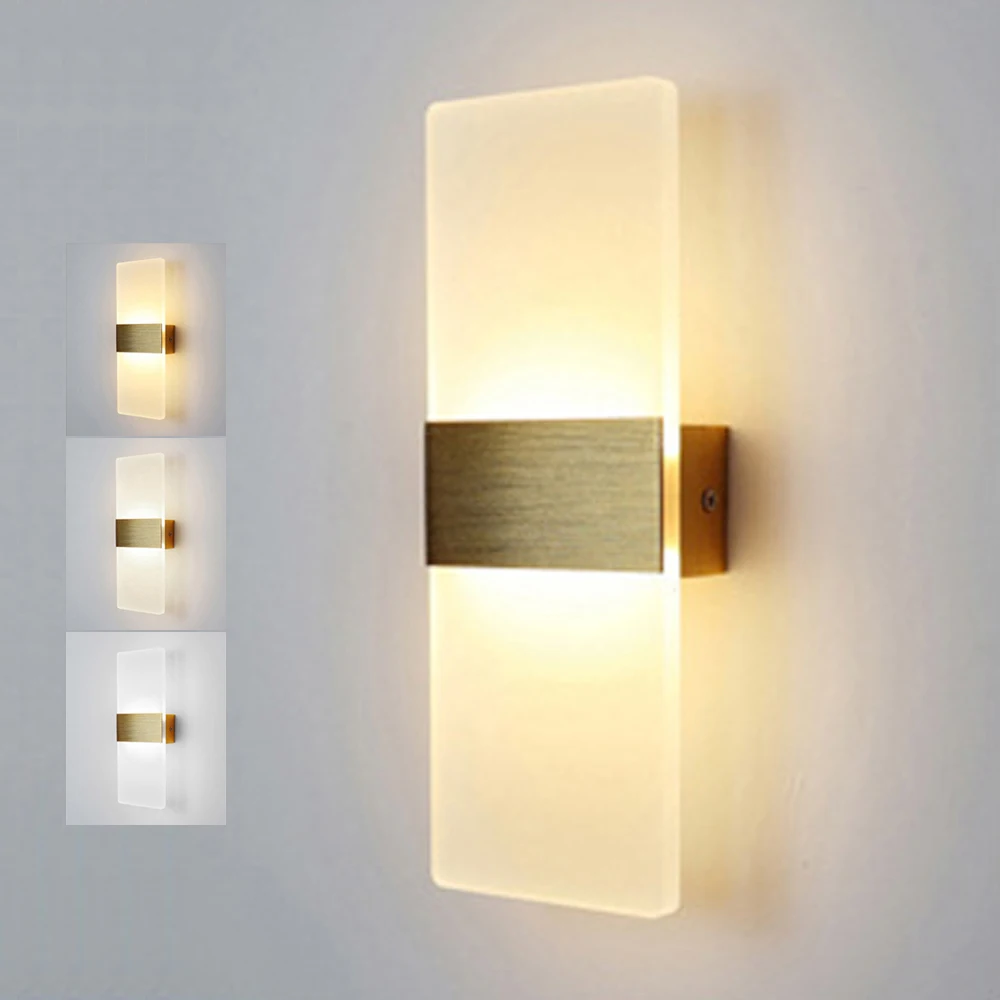 

3 Colors Dimmable LED Wall Lamp 27x10cm Modern Painted Led Wall Light Bedroom Bathroom Wall Sconce for Living Room Wall lamp