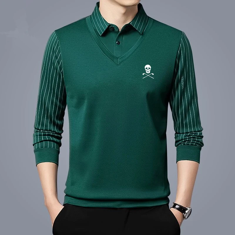 Autumn Golf Wear Men Long Sleeve Top Men's Golf Clothing Golf Shirts for Men's Clothing Polyester Fashion Casual Shirts