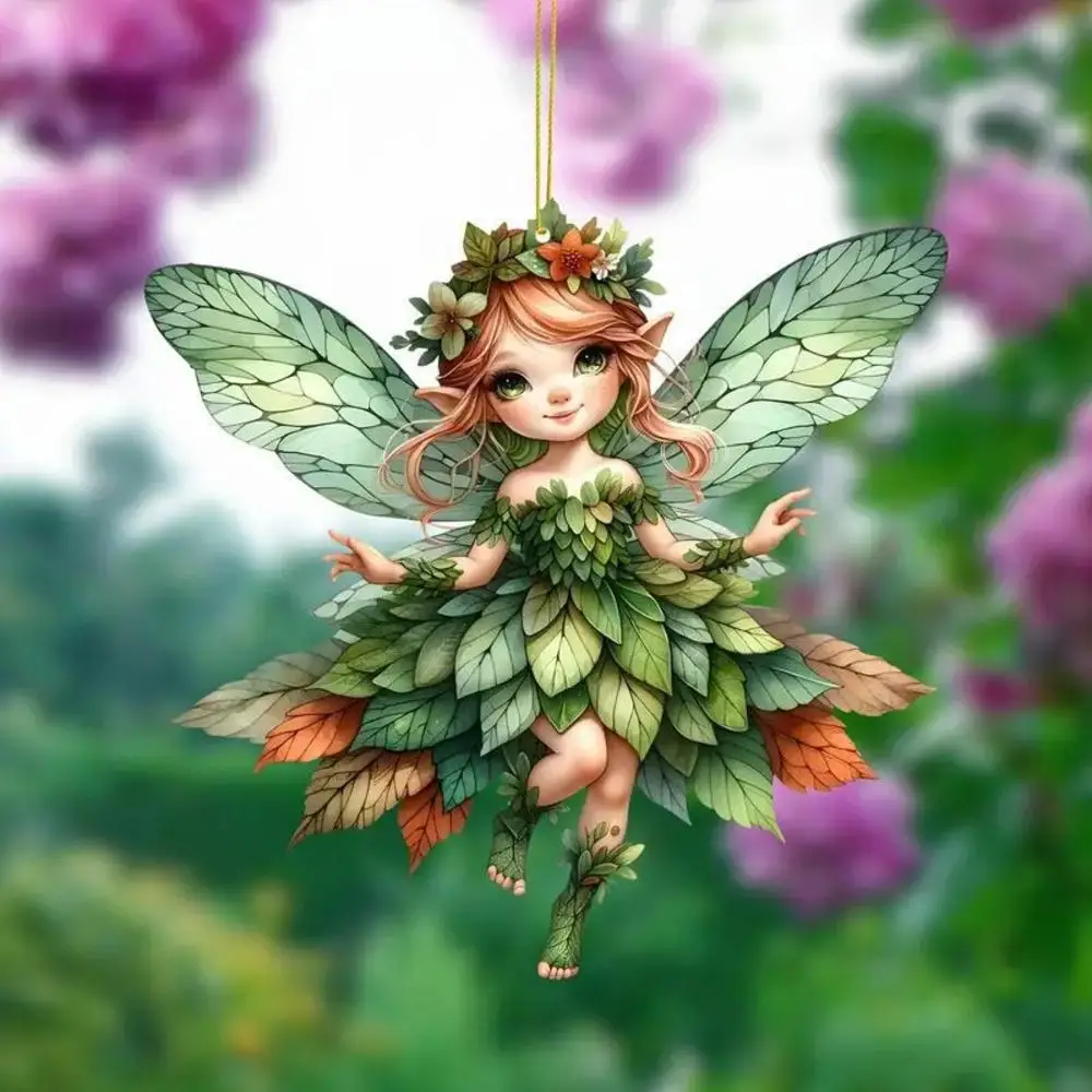 

Зелёный акриловый эльфийский кулон