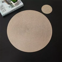 woven round placemat table mat pad heat resistant bowls coffee cups coaster tableware mat home decoration kitchen tool