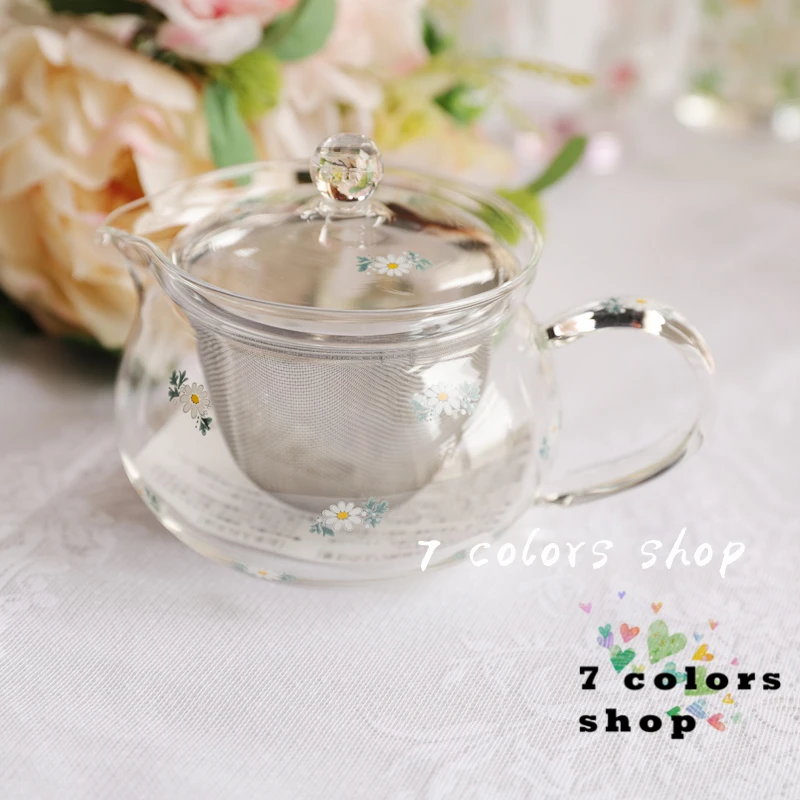 Japanese Style Filter Tea Pot Cover High Quality Heat Resistant Glass Strawberry Teapot Cute Bouilloire Kitchen Supplies EF50TP images - 6
