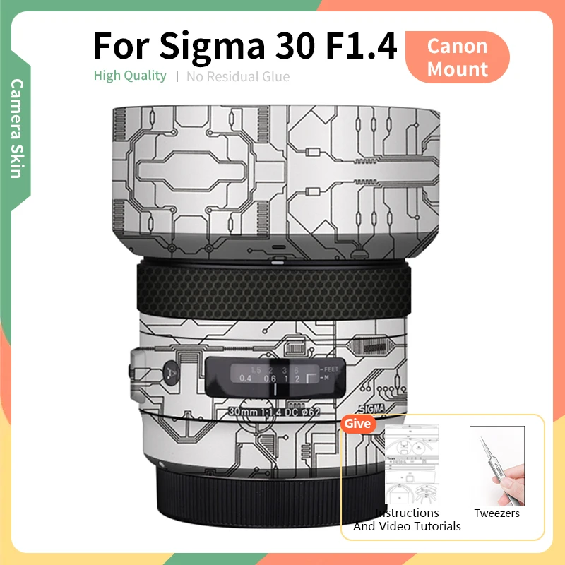 

For Sigma 30mm 1 4 Canon-Mount Skin 30mm F/1.4 Camera Lens Skin Protective Film Sticker More Colors