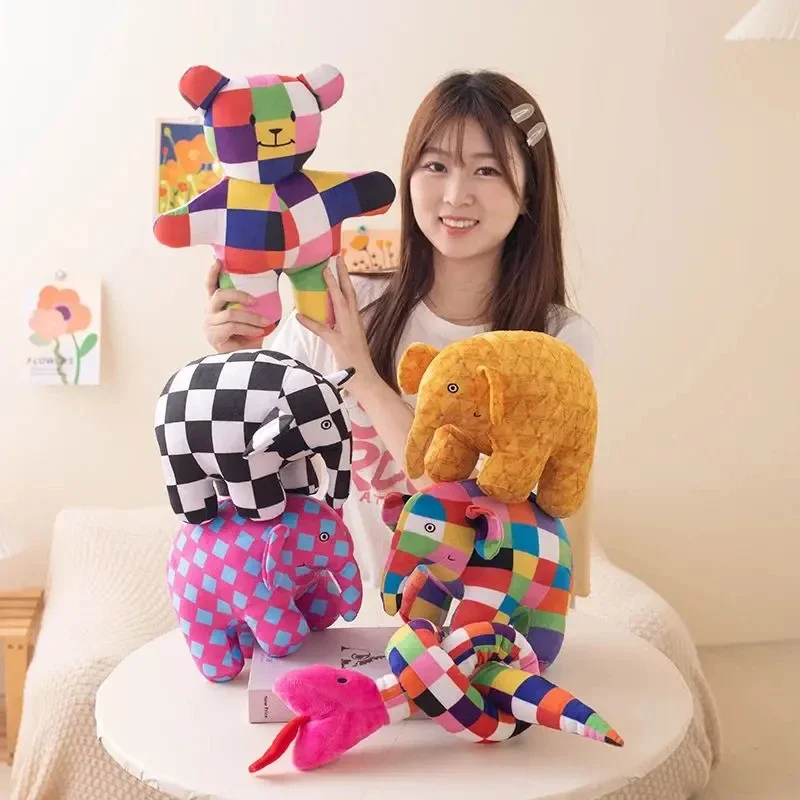 Плюшевая кукла-эльмер 30 см в стиле аниме милый мультяшный плед слон Эмма плюшевая