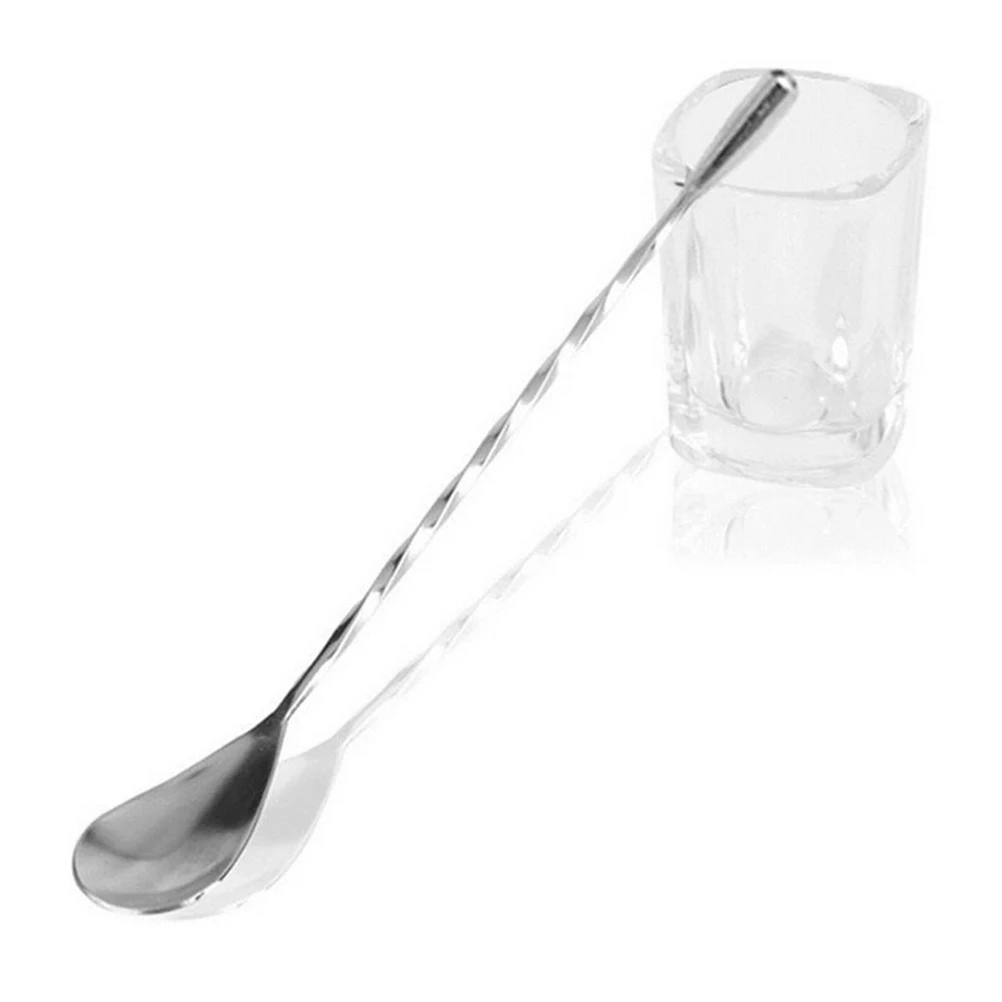 30cm Teardrop Cocktail Bar Spoon Mixing Spoon 304 Stainless Steel Twisted Mixing Stir Spoon Bar Tool Coffee Spoon