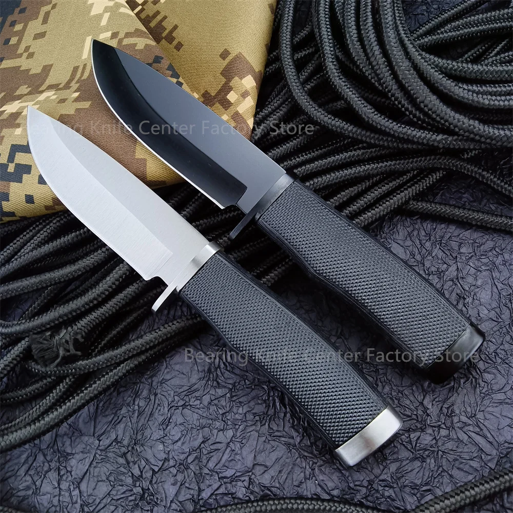 

BK Outdoor Hunting Fixed Blade Knife With Nylon Sheath 440 Blade ABS Black Handle Edc Camping Fishing Wildness Survival Knives