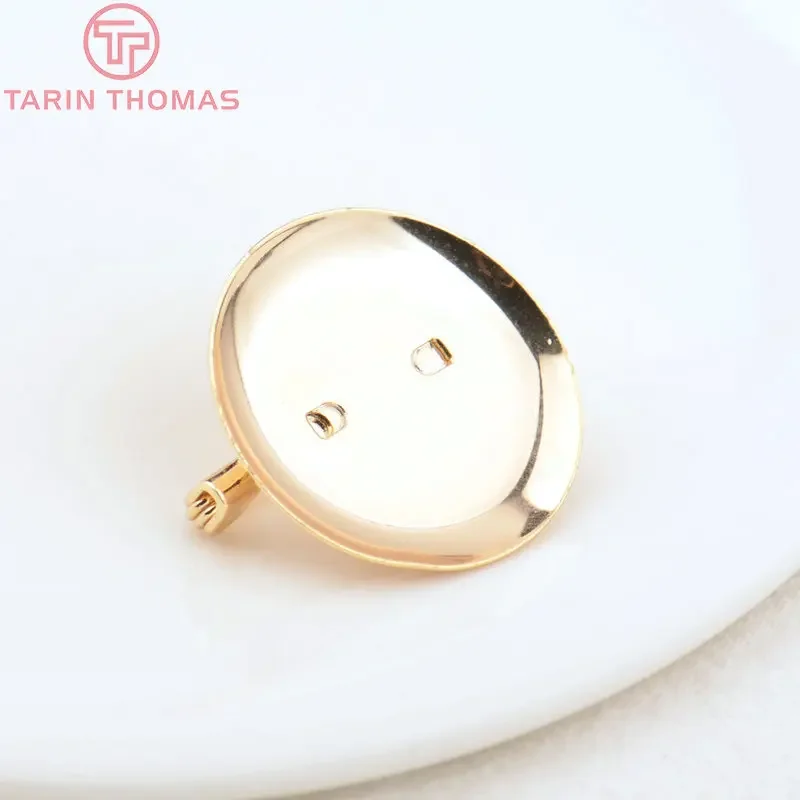 (3955) 6 шт. 25 5 мм 24-каратное позолоченное латунное основание броши с булавками