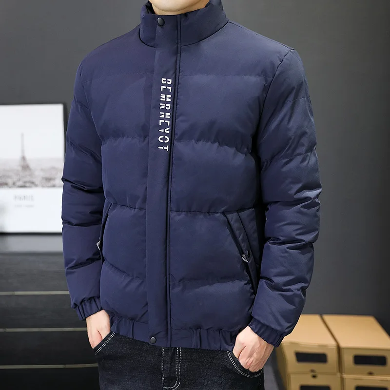Утепленное хлопковое пальто с воротником-стойкой мужская куртка-пуховик