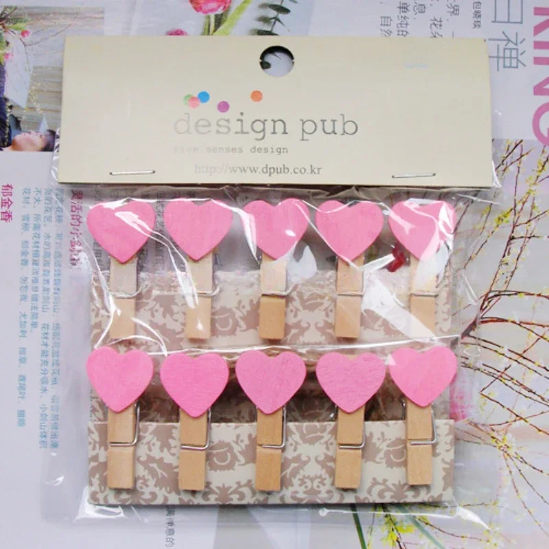 50 sztuk drewnianych klipsów Love Heart Pegs DIY Cute Wedding Decoration Craft Clothespin Holiday Decorations