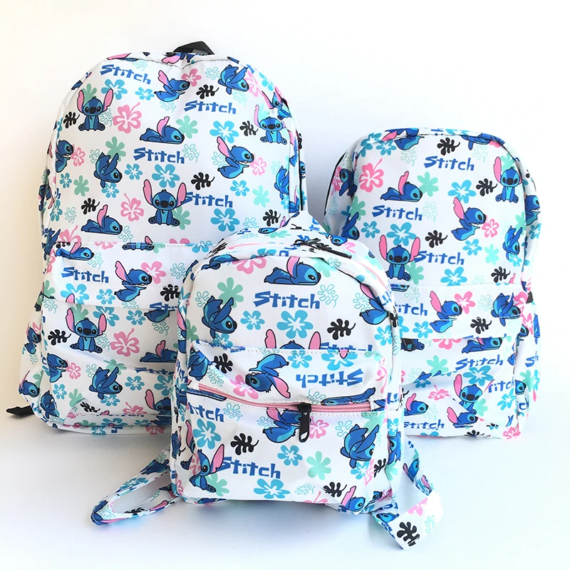 

Disney Stitch White Anime Backpacks Rucksacks Cartoon Backpack Casual Student Schoolbags travel Knapsack Unisex